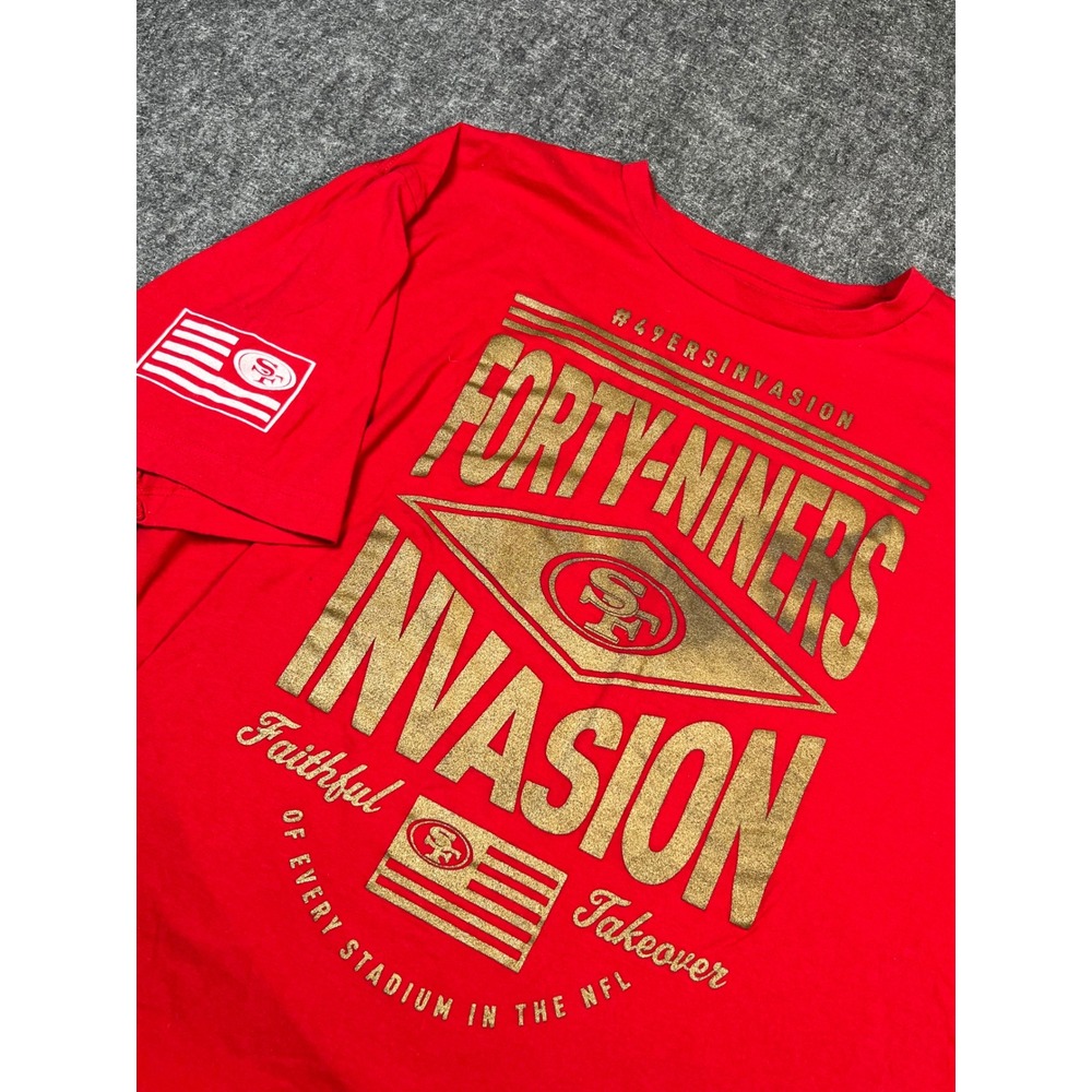 San Francisco 49ers Invasion Red T-Shirt NFL Football Graphic‎ Tee
